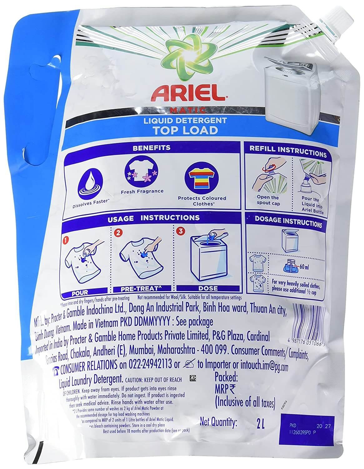 https://shoppingyatra.com/product_images/Ariel Matic Liquid Detergent Pouch, Top Load, 2 Litre2.jpg